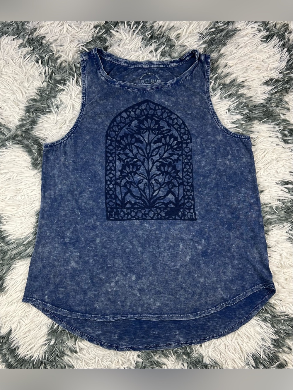 Lucky Brand Women’s Blue Acid Wash Tank Top Size XL